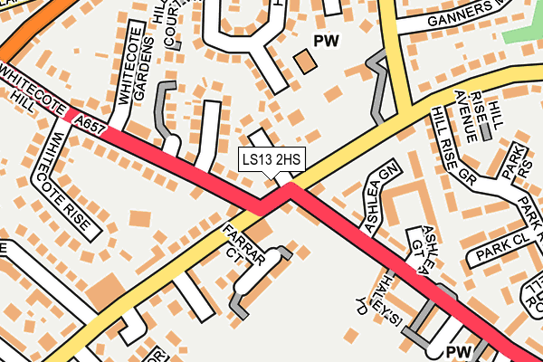 LS13 2HS map - OS OpenMap – Local (Ordnance Survey)