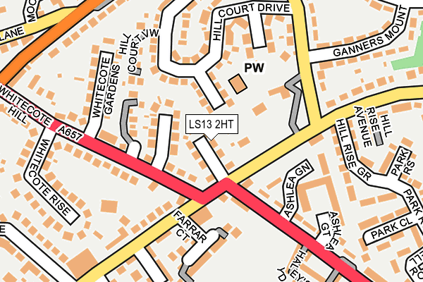 LS13 2HT map - OS OpenMap – Local (Ordnance Survey)