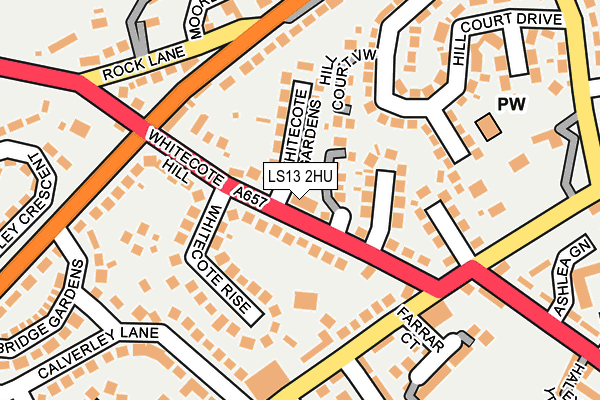 LS13 2HU map - OS OpenMap – Local (Ordnance Survey)