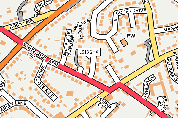 LS13 2HX map - OS OpenMap – Local (Ordnance Survey)