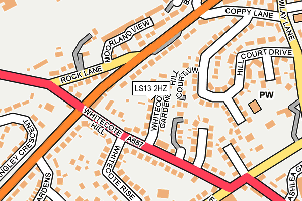 LS13 2HZ map - OS OpenMap – Local (Ordnance Survey)
