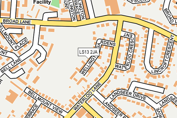 LS13 2JA map - OS OpenMap – Local (Ordnance Survey)