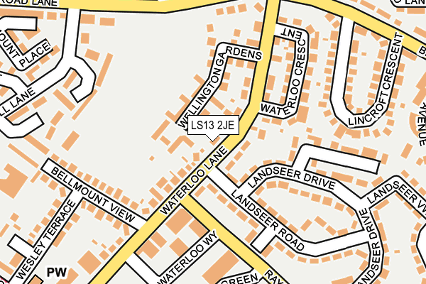 LS13 2JE map - OS OpenMap – Local (Ordnance Survey)
