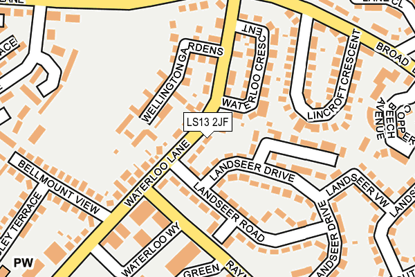 LS13 2JF map - OS OpenMap – Local (Ordnance Survey)