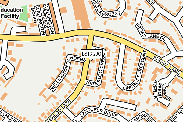 LS13 2JG map - OS OpenMap – Local (Ordnance Survey)