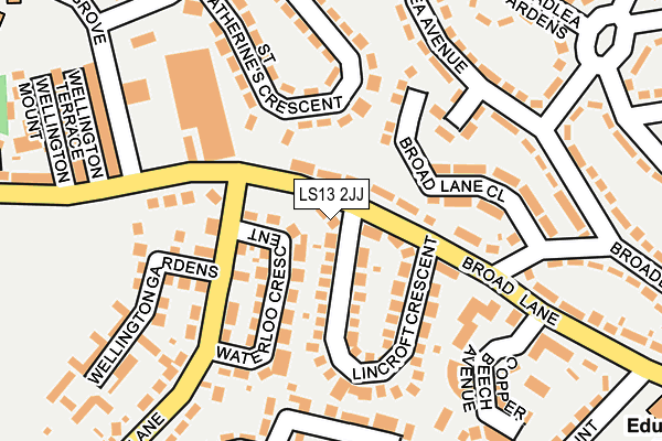 LS13 2JJ map - OS OpenMap – Local (Ordnance Survey)