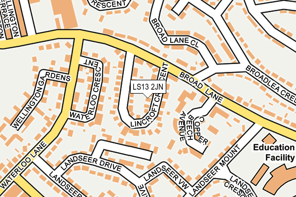 LS13 2JN map - OS OpenMap – Local (Ordnance Survey)