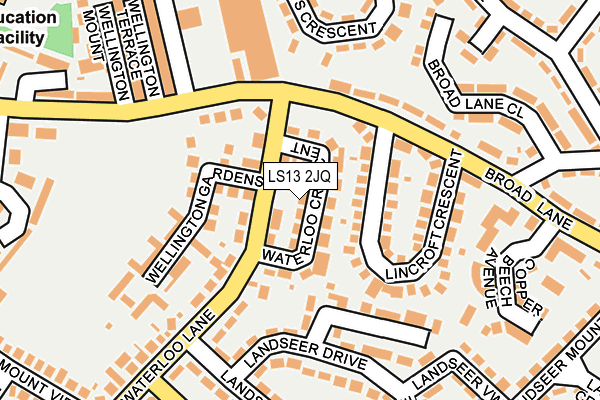 LS13 2JQ map - OS OpenMap – Local (Ordnance Survey)