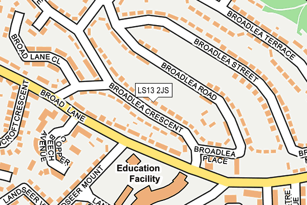 LS13 2JS map - OS OpenMap – Local (Ordnance Survey)