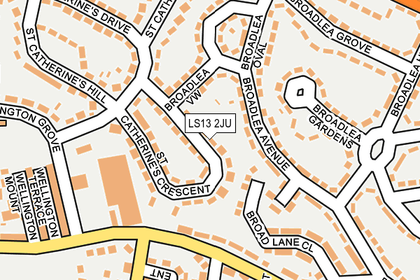 LS13 2JU map - OS OpenMap – Local (Ordnance Survey)