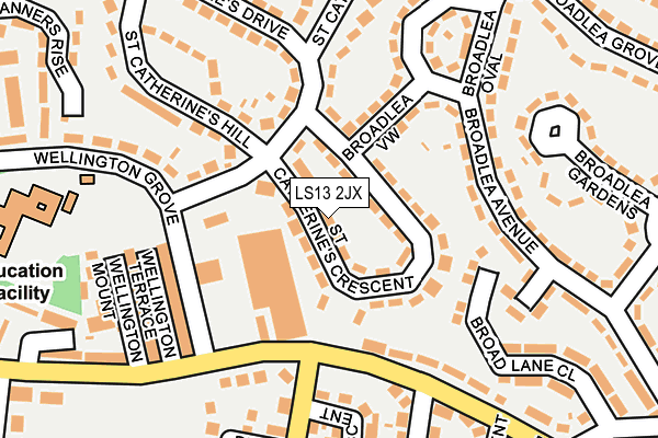 LS13 2JX map - OS OpenMap – Local (Ordnance Survey)