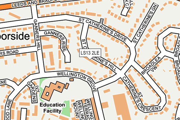 LS13 2LE map - OS OpenMap – Local (Ordnance Survey)