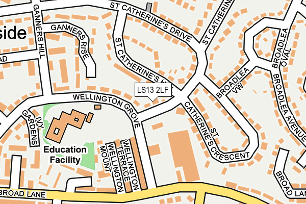 LS13 2LF map - OS OpenMap – Local (Ordnance Survey)