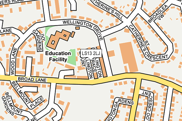 LS13 2LJ map - OS OpenMap – Local (Ordnance Survey)