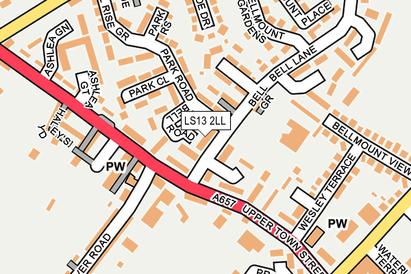 LS13 2LL map - OS OpenMap – Local (Ordnance Survey)