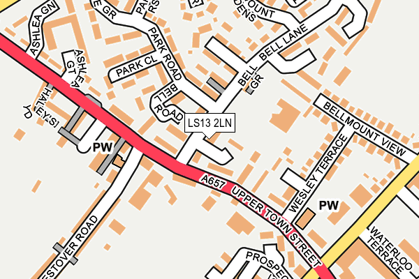 LS13 2LN map - OS OpenMap – Local (Ordnance Survey)
