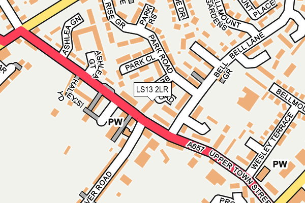 LS13 2LR map - OS OpenMap – Local (Ordnance Survey)