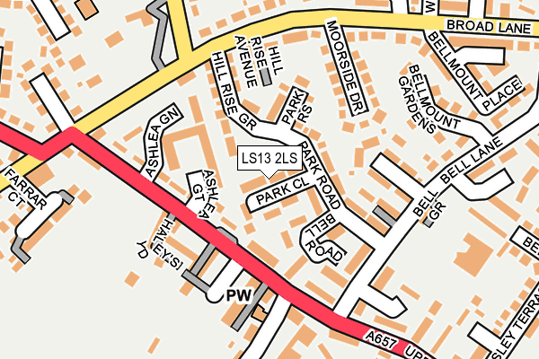 LS13 2LS map - OS OpenMap – Local (Ordnance Survey)