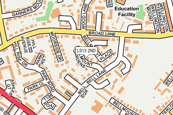 LS13 2ND map - OS OpenMap – Local (Ordnance Survey)