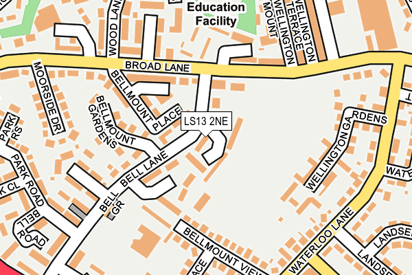 LS13 2NE map - OS OpenMap – Local (Ordnance Survey)