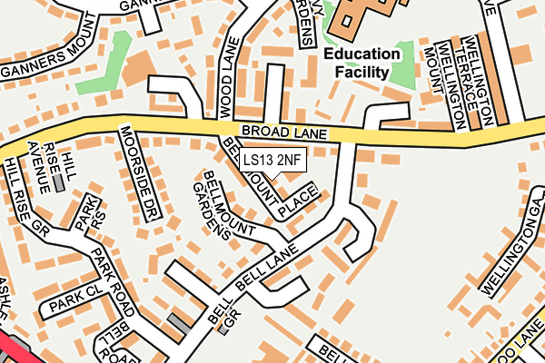 LS13 2NF map - OS OpenMap – Local (Ordnance Survey)