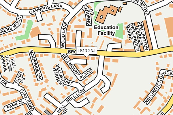 LS13 2NJ map - OS OpenMap – Local (Ordnance Survey)