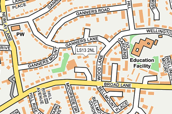 LS13 2NL map - OS OpenMap – Local (Ordnance Survey)