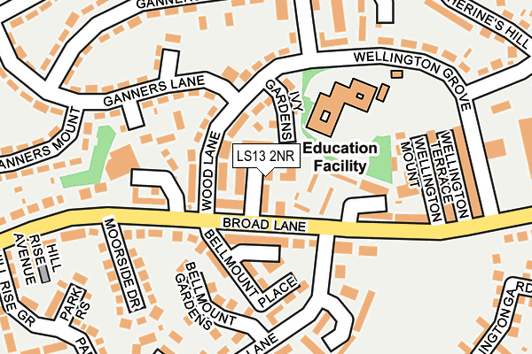 LS13 2NR map - OS OpenMap – Local (Ordnance Survey)