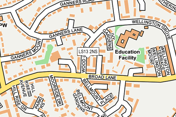 LS13 2NS map - OS OpenMap – Local (Ordnance Survey)