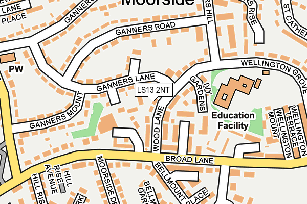LS13 2NT map - OS OpenMap – Local (Ordnance Survey)