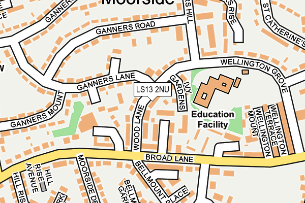 LS13 2NU map - OS OpenMap – Local (Ordnance Survey)