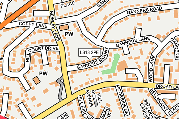 LS13 2PE map - OS OpenMap – Local (Ordnance Survey)
