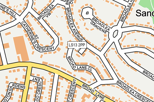 LS13 2PP map - OS OpenMap – Local (Ordnance Survey)