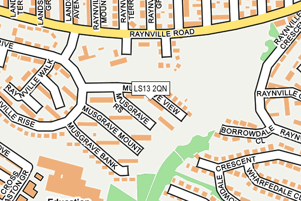 LS13 2QN map - OS OpenMap – Local (Ordnance Survey)