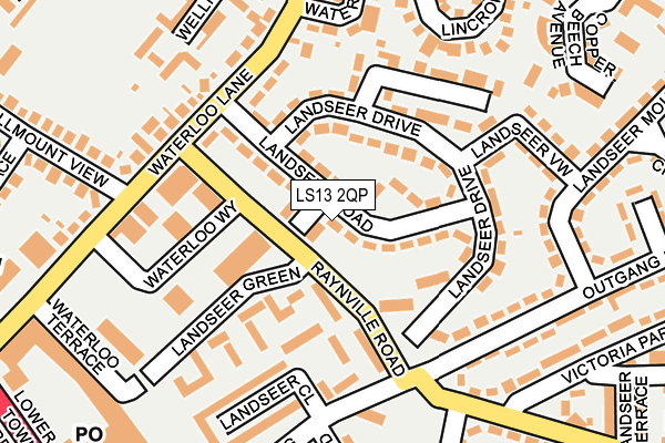LS13 2QP map - OS OpenMap – Local (Ordnance Survey)