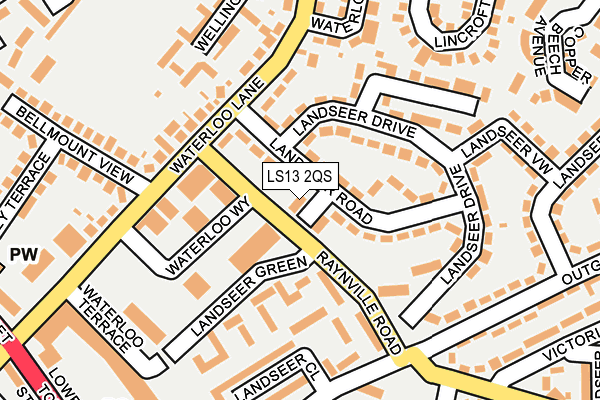 LS13 2QS map - OS OpenMap – Local (Ordnance Survey)