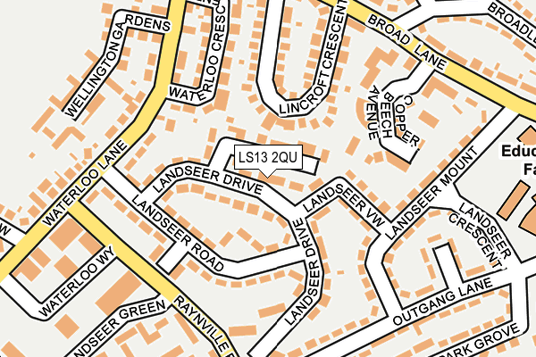 LS13 2QU map - OS OpenMap – Local (Ordnance Survey)