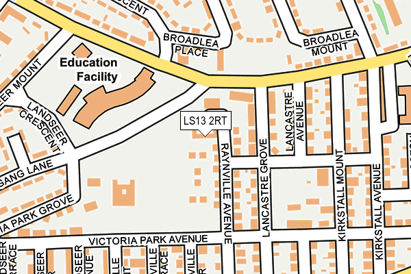 LS13 2RT map - OS OpenMap – Local (Ordnance Survey)