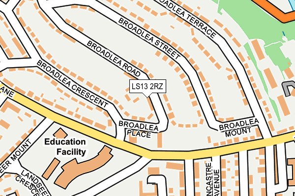 LS13 2RZ map - OS OpenMap – Local (Ordnance Survey)
