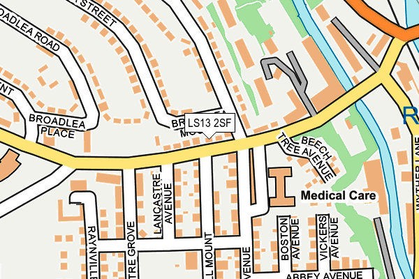 LS13 2SF map - OS OpenMap – Local (Ordnance Survey)