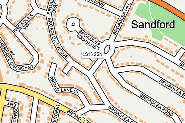 LS13 2SN map - OS OpenMap – Local (Ordnance Survey)