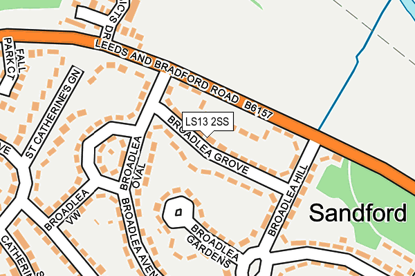 LS13 2SS map - OS OpenMap – Local (Ordnance Survey)