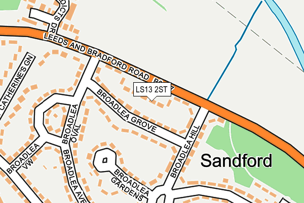 LS13 2ST map - OS OpenMap – Local (Ordnance Survey)