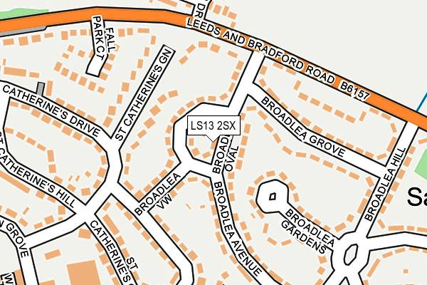 LS13 2SX map - OS OpenMap – Local (Ordnance Survey)