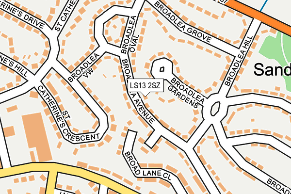 LS13 2SZ map - OS OpenMap – Local (Ordnance Survey)