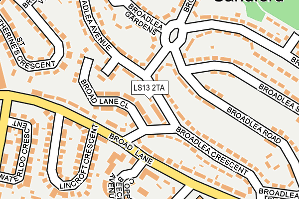 LS13 2TA map - OS OpenMap – Local (Ordnance Survey)