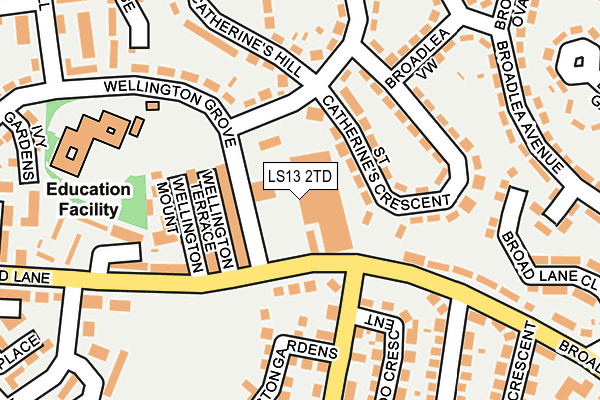 LS13 2TD map - OS OpenMap – Local (Ordnance Survey)