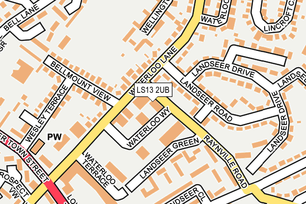 LS13 2UB map - OS OpenMap – Local (Ordnance Survey)