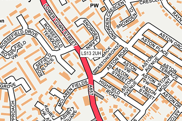 LS13 2UH map - OS OpenMap – Local (Ordnance Survey)