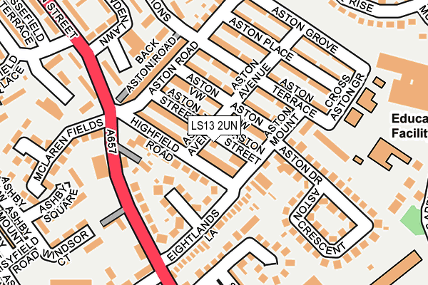 LS13 2UN map - OS OpenMap – Local (Ordnance Survey)